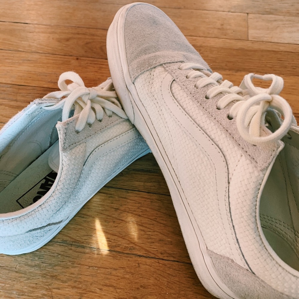 Women’s White Woven Vans